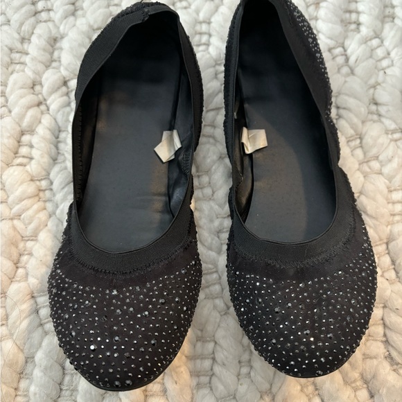 Women’s Sparkly Black Flats Size 9.5 - Picture 1 of 4